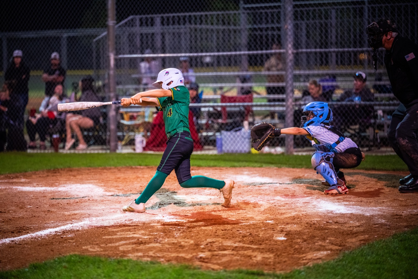 Batter making contact